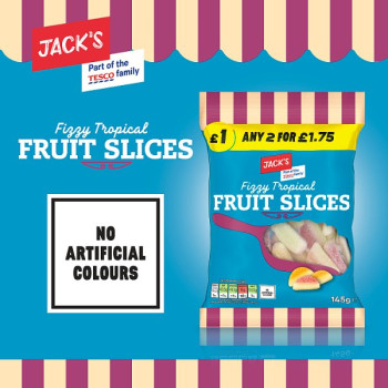 Jack's Fizzy Tropical Fruit Slices 145g (10 x 140g)