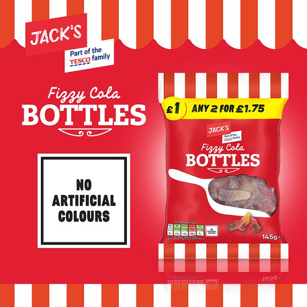 Jack's Fizzy Cola Bottles 145g (10 x 140g)