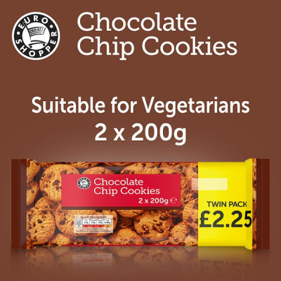 Euro Shopper Chocolate Chip Cookies 2 x 200g (12 x 400g)