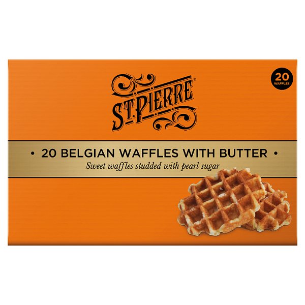 St Pierre Belgian Waffles with Butter 20 x 90g (20 x 20pk)