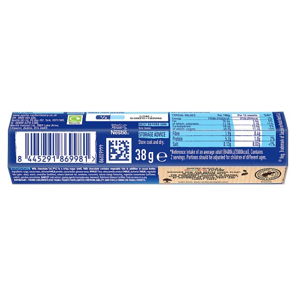 Smarties Milk Chocolate Tube 38g (24 x 38g)