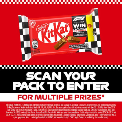 KitKat F1 4 Finger Milk Chocolate Biscuit Bar 41.5g (24 x 41.5g)