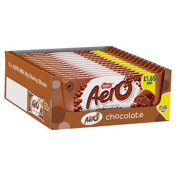 Aero Milk Chocolate Sharing Bar 90g (15 x 90g)