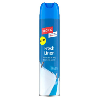 Jack's Fresh Linen Odour Eliminating Room Fragrance 240ml (6 x 240ml)