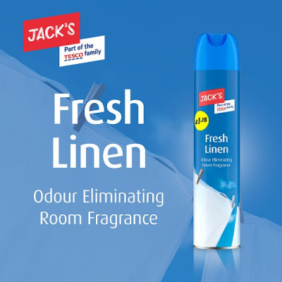 Jack's Fresh Linen Odour Eliminating Room Fragrance 240ml (6 x 240ml) Jack's Fresh Linen Odour Eliminating Room Fragrance 240ml (6 x 240ml)