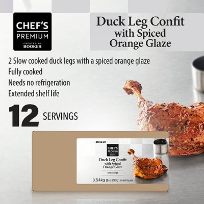 Chef's Premium Duck Leg Confit with Spiced Orange Glaze 6 x 590g (3.54kg) (1 x 3.54kg)