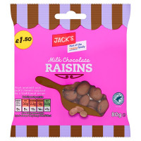 Jack's Milk Chocolate Raisins 80g (12 x 80g)