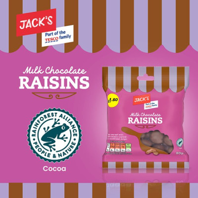 Jack's Milk Chocolate Raisins 80g (12 x 80g)