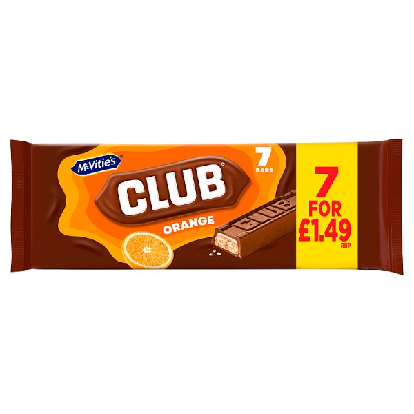 McVitie's Club Orange Bars 7 x 22g (154g) (12 x 154g) McVitie's Club Orange Bars 7 x 22g (154g) (12 x 154g)