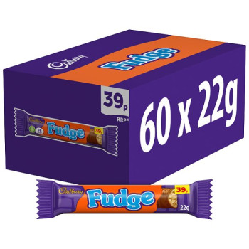 Cadbury Fudge Chocolate Bar 22g (60 x 22g)