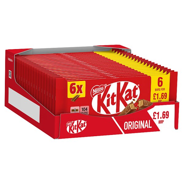 KitKat 2 Finger Milk Chocolate Biscuit Bar 6 Pack Multipack 124.2g (20 x 6pk)