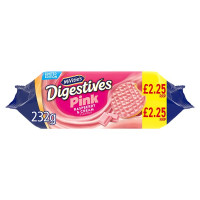 McVitie's Limited Edition Digestives Pink Raspberry & Cream Flavour 232g (12 x 232g)
