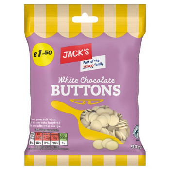 Jack's White Chocolate Buttons 90g (11 x 90g)