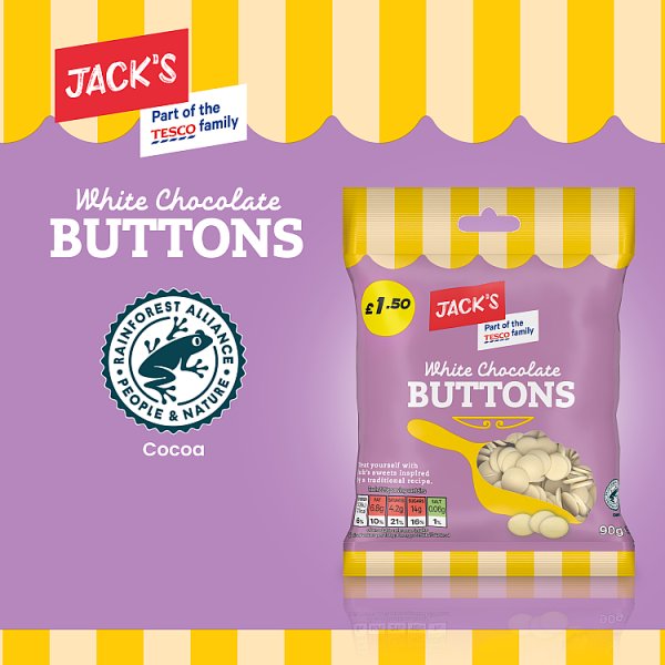 Jack's White Chocolate Buttons 90g (11 x 90g)