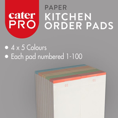 CaterPro 20 Paper Kitchen Order Pads 120 x 62mm (12 x 20s)