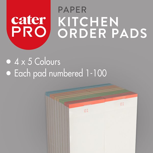 CaterPro 20 Paper Kitchen Order Pads 120 x 62mm (1 x 20s)