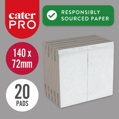 CaterPro 20 Paper Waiter's Order Pads 140 x 72mm (12 x 20s) CaterPro 20 Paper Waiter's Order Pads 140 x 72mm (12 x 20s)