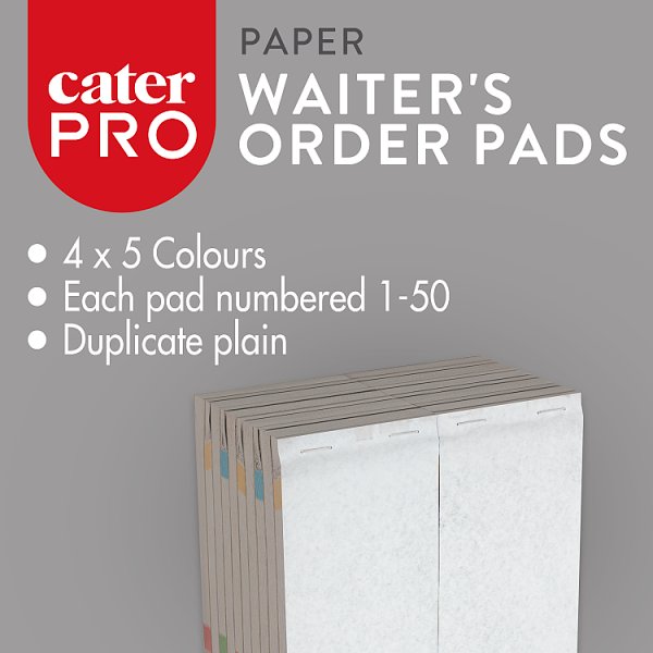 CaterPro 20 Paper Waiter's Order Pads 140 x 72mm (12 x 20s) CaterPro 20 Paper Waiter's Order Pads 140 x 72mm (12 x 20s)