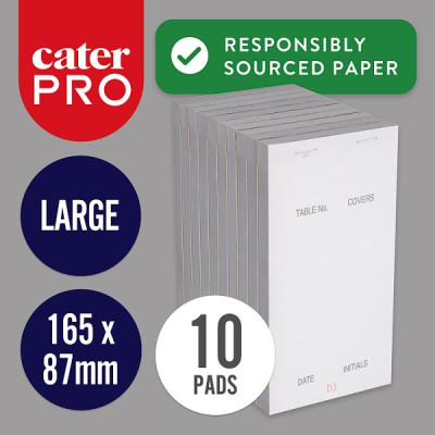 CaterPro 10 Large Paper Restaurant Pads 165 x 87mm (12 x 10s)