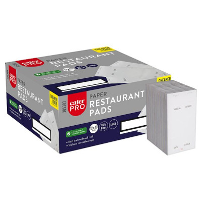CaterPro 10 Large Paper Restaurant Pads 165 x 87mm (1 x 10s)