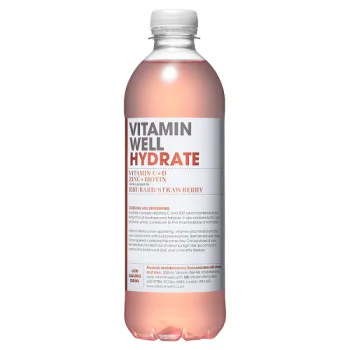 Vitamin Well Hydrate with Flavour of Rhubarb/Strawberry 500ml (12 x 500ml) Vitamin Well Hydrate with Flavour of Rhubarb/Strawberry 500ml (12 x 500ml)