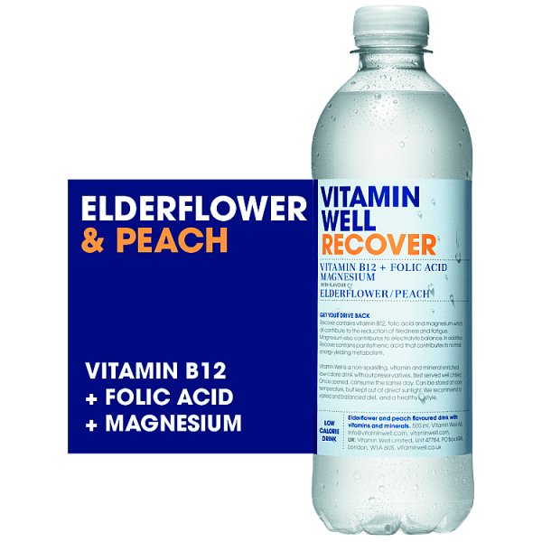 Vitamin Well Recover with Flavour of Elderflower / Peach 500ml (12 x 500ml)