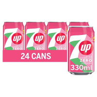 7Up Pink Zero Sugar Lemonade Can 330ml (24 x 330ml)