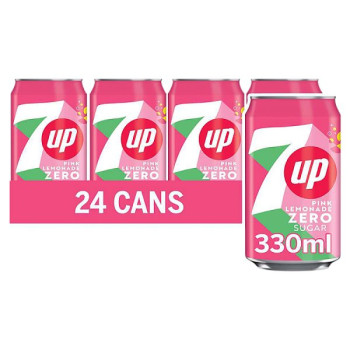 7Up Pink Zero Sugar Lemonade Can 330ml (24 x 330ml) 7Up Pink Zero Sugar Lemonade Can 330ml (24 x 330ml)