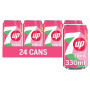 7Up Pink Zero Sugar Lemonade Can 330ml (24 x 330ml)