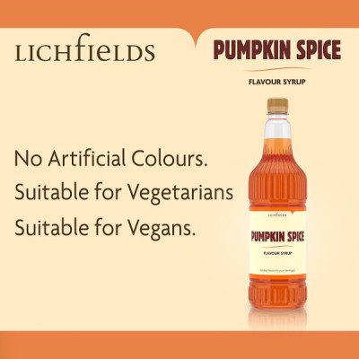 Lichfields Pumpkin Spice Flavour Syrup 1 Litre (6 x 1ltr)