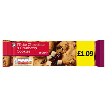 Euro Shopper White Chocolate & Cranberry Cookies 150g (11 x 150g)