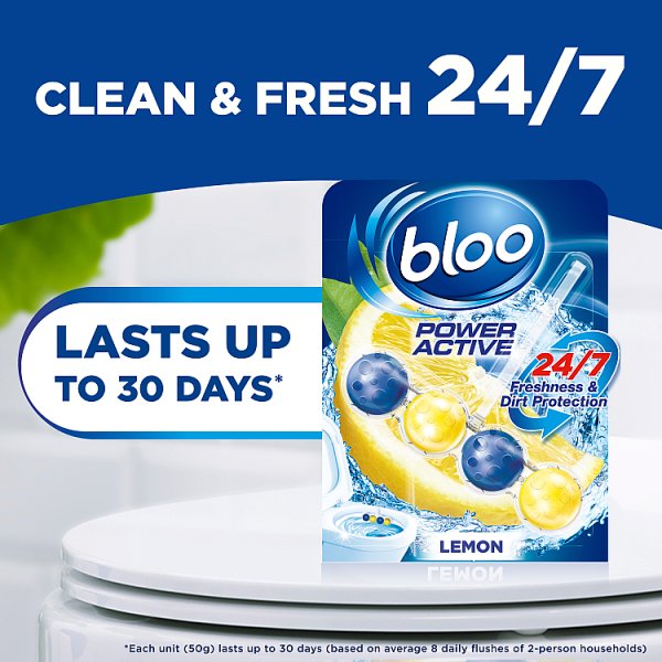 Bloo Power Active Lemon Rim Block 2 x 50g (6 x 2pk)