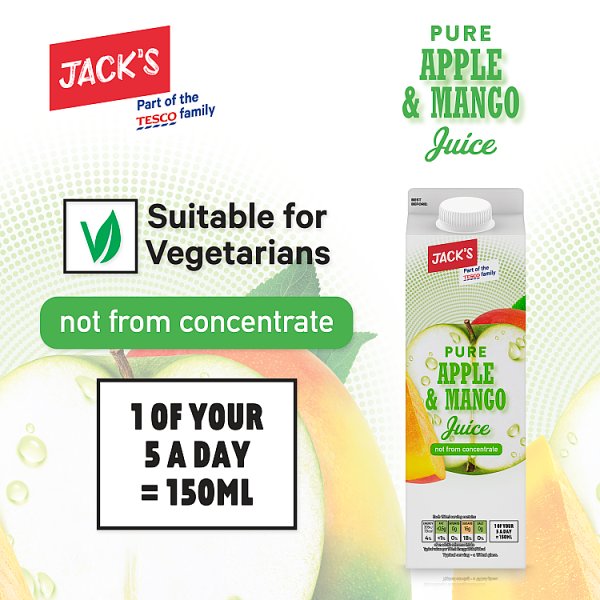 Jack's Pure Apple & Mango Juice 1 Litre (6 x 1ltr)