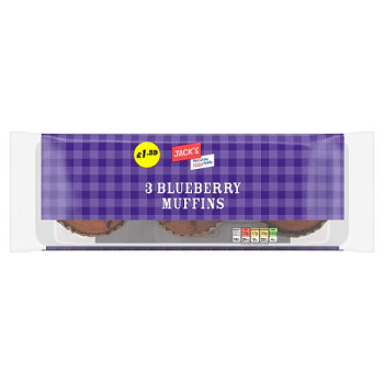 Jack's 3 Blueberry Muffins 275g (6 x 3pk)