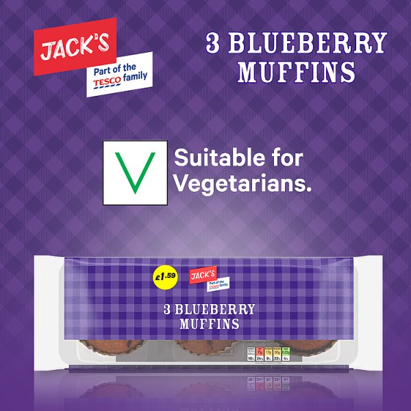 Jack's 3 Blueberry Muffins 275g (6 x 3pk)