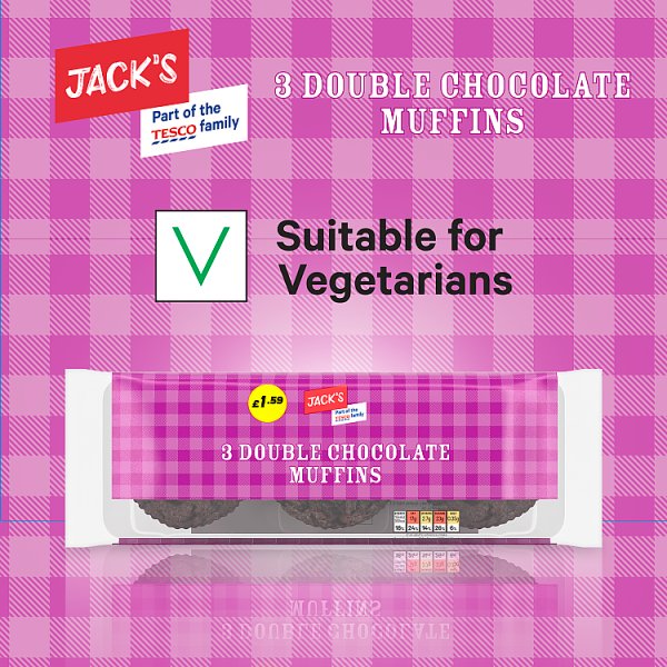 Jack's 3 Double Chocolate Muffins 275g (6 x 3pk)