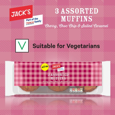 Jack's 3 Assorted Muffins 273g (6 x 3pk) Jack's 3 Assorted Muffins 273g (6 x 3pk)