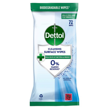 Dettol Cleansing Surface Wipes 72 (6 x 72pk)