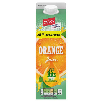 Jack's Orange Juice with Bits 1 Litre (6 x 1ltr)