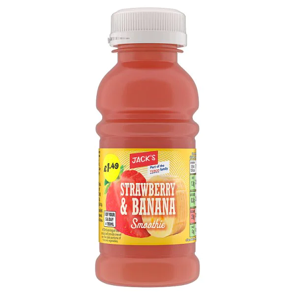 Jack's Strawberry & Banana Smoothie 250ml (8 x 250ml) Jack's Strawberry & Banana Smoothie 250ml (8 x 250ml)