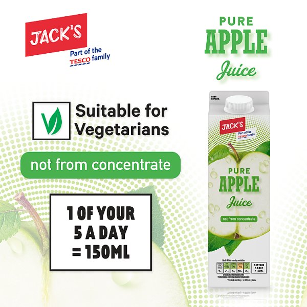 Jack's Pure Apple Juice 1 Litre (6 x 1ltr) Jack's Pure Apple Juice 1 Litre (6 x 1ltr)