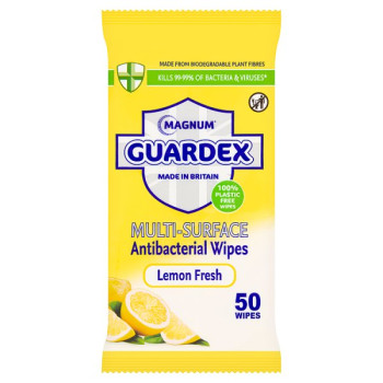 Magnum Guardex 50 Lemon Fresh Multi-Surface Antibacterial Wipes (12 x 50pk)