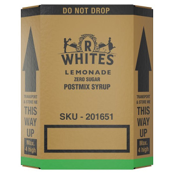 R Whites Zero Sugar Lemonade Postmix Syrup 7L (1 x 7L)
