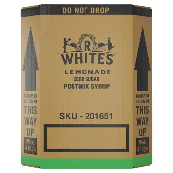 R Whites Zero Sugar Lemonade Postmix Syrup 7L (1 x 7L)