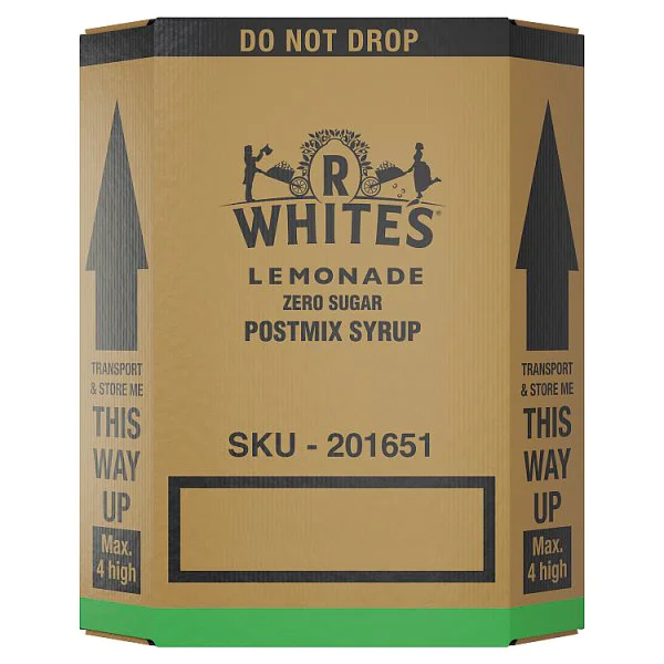 R Whites Zero Sugar Lemonade Postmix Syrup 7L (1 x 7L)