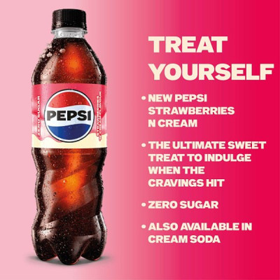 Pepsi Strawberries 'N' Cream Flavour Bottle PMP 500ml (12 x 500ml)