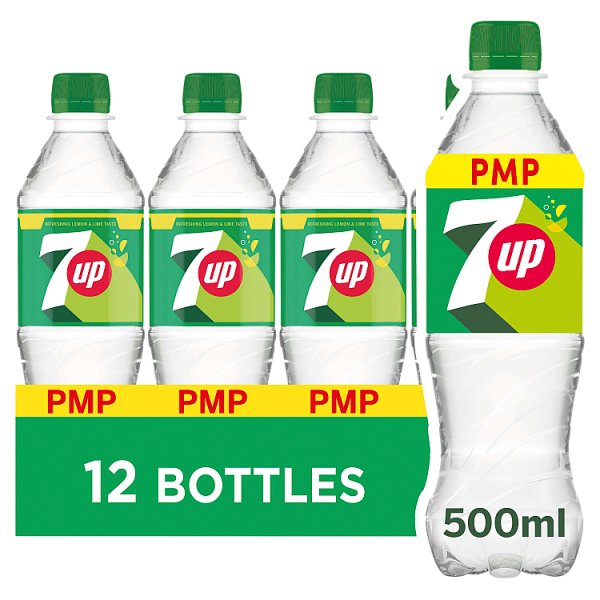 7UP Regular Lemon & Lime Bottle PMP 500ml  (12 x 500ml)