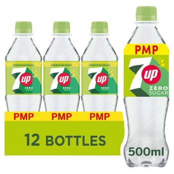 7UP Zero Sugar Lemon and Lime Bottle PMP 500ml (12 x 500ml)