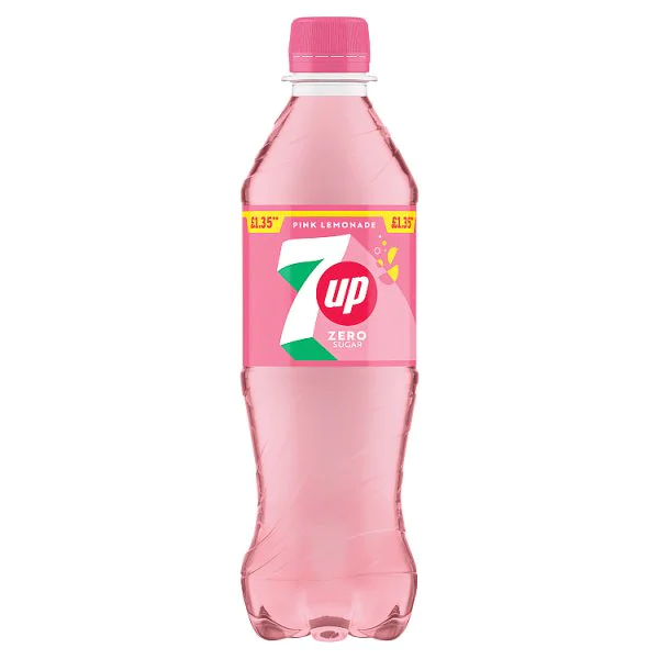 7Up Zero Sugar Pink Lemonade Bottle PMP 500ml (12 x 500ml)