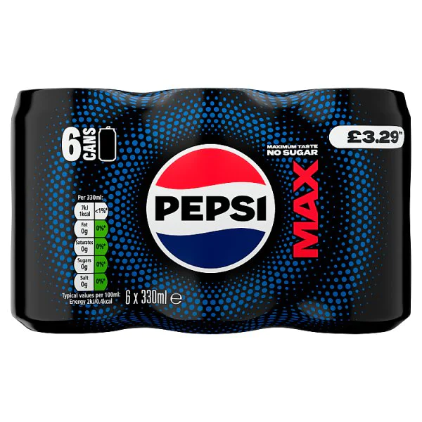 Pepsi Max PMP 330ml Cans x 6 (4 x 6x330ml)